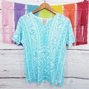 Chico's Kaleidoscope Fun Floral Bright Print Tee